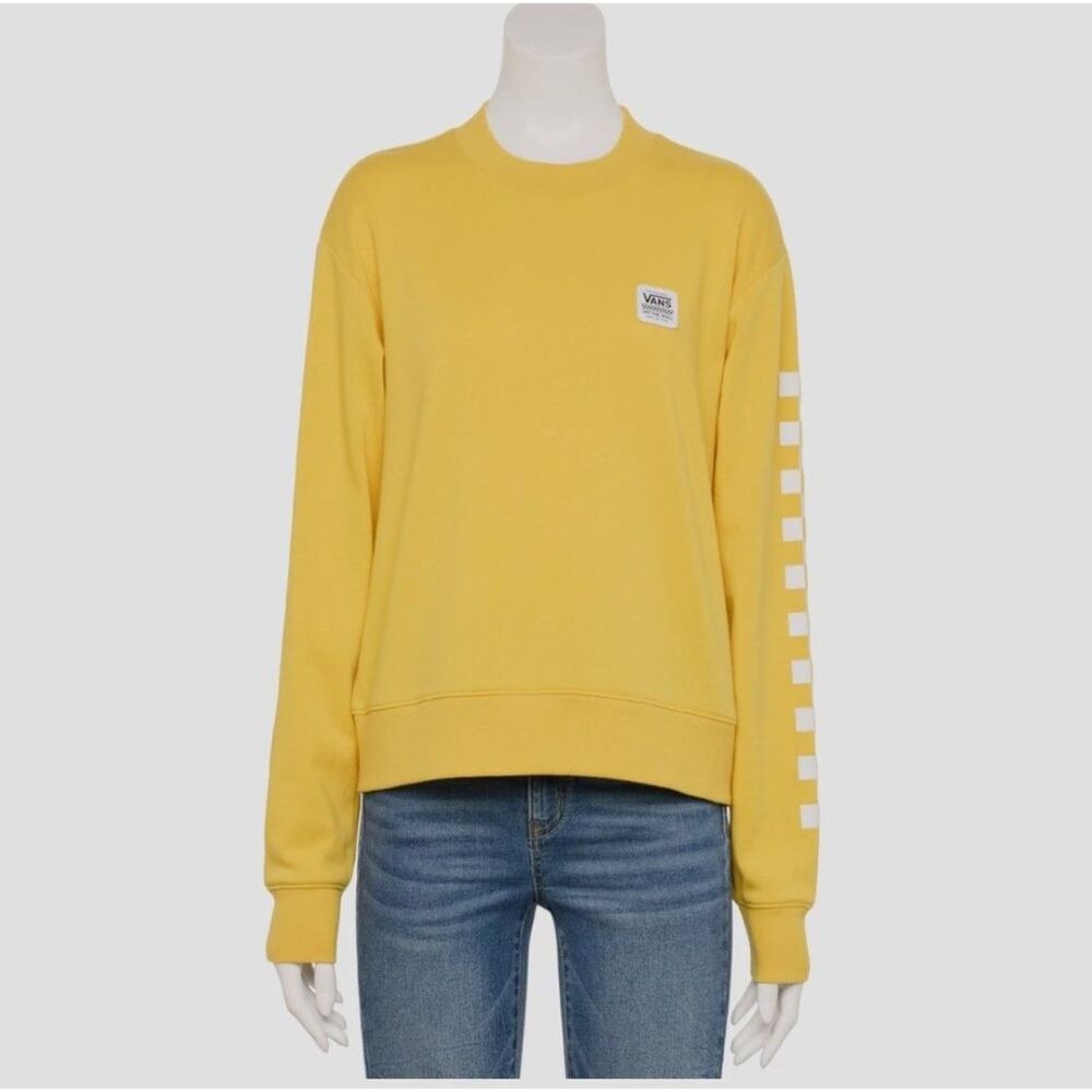 Vans Sweater Women‎ Xs Yellow Crewneck Pullover Cropped